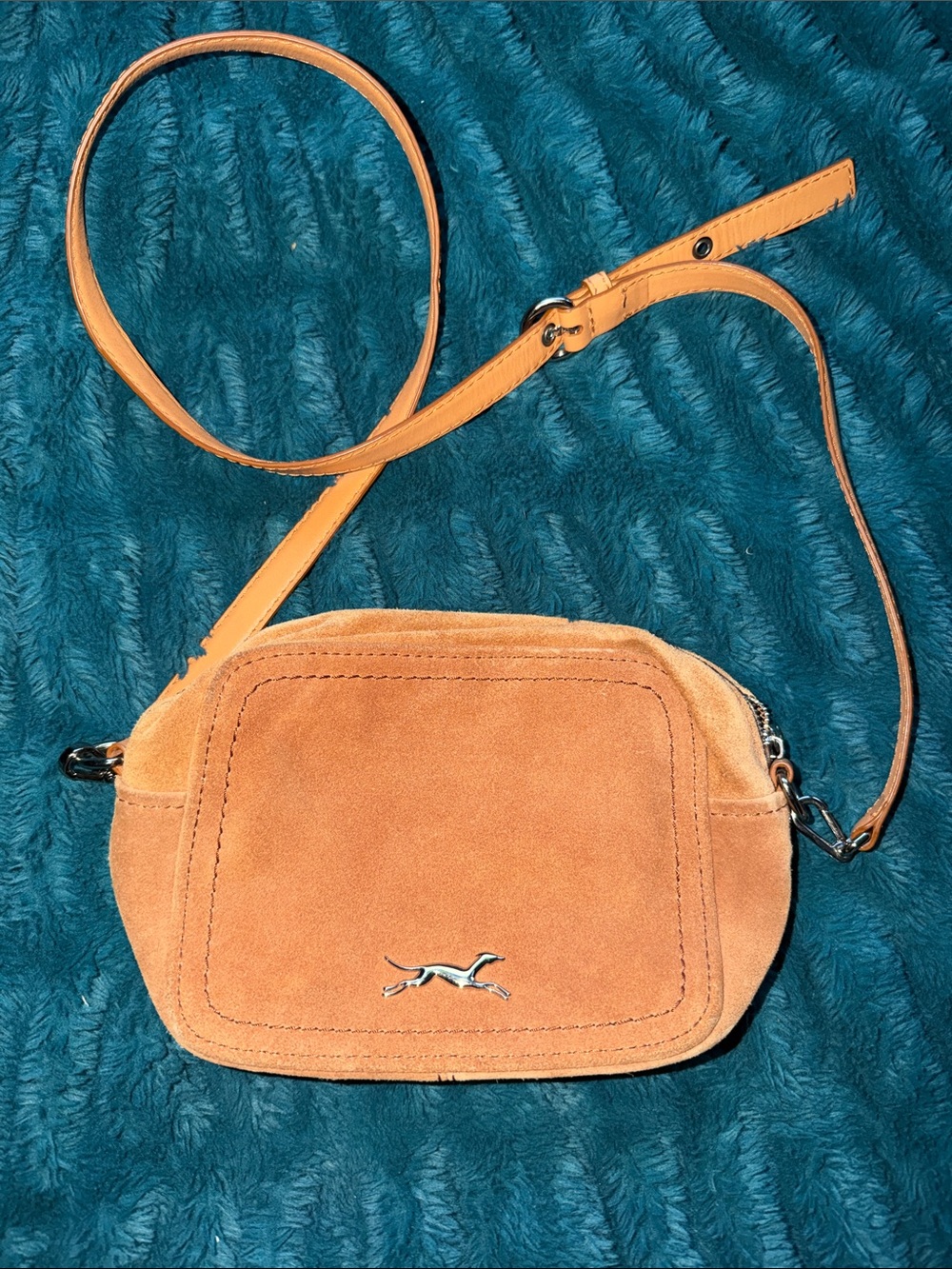 BImba y Lola Tan Suede Crossbody Bag